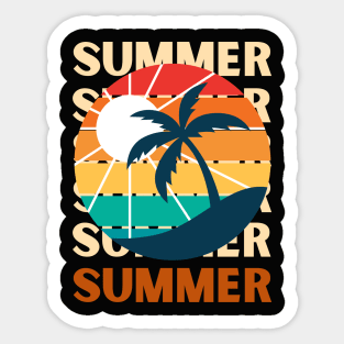 Hello summer sunset Beach summertime Adventure travel lover palm tree sun Sticker